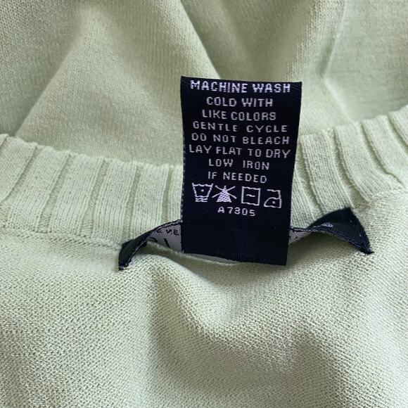 Dialogue Green Square-Neck Sleeveless Sweater‎ S Soft Knit Quiet Luxury Career - Picture 3 of 7